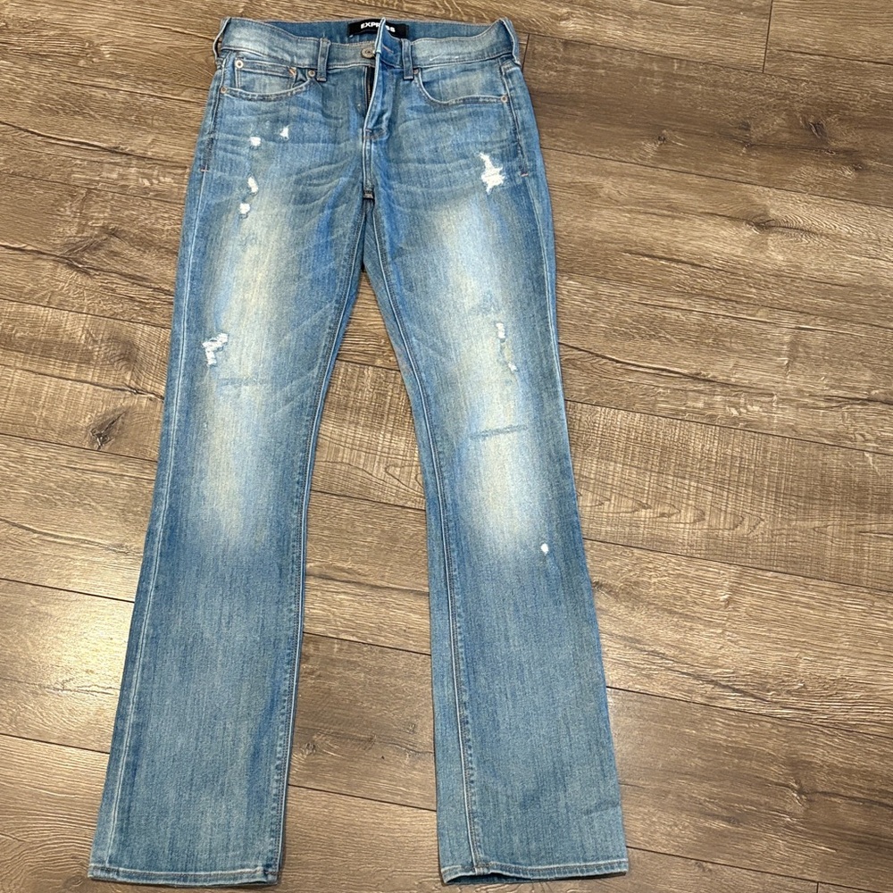 Express Light Wash Distressed Women's Jeans